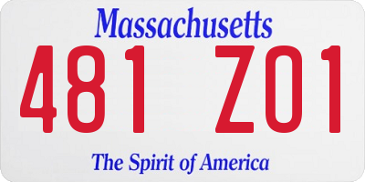 MA license plate 481ZO1