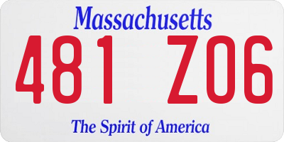 MA license plate 481ZO6