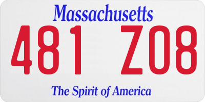 MA license plate 481ZO8