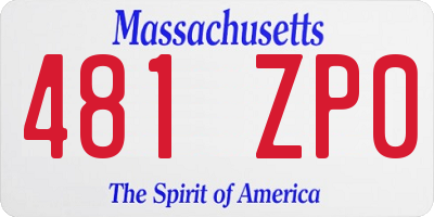 MA license plate 481ZP0
