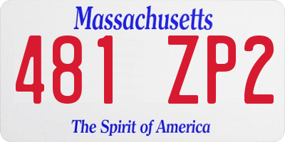 MA license plate 481ZP2