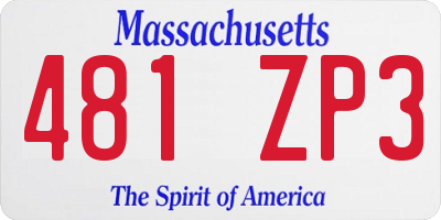 MA license plate 481ZP3