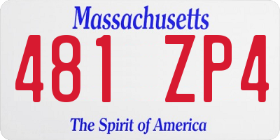 MA license plate 481ZP4
