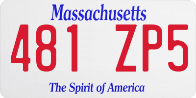 MA license plate 481ZP5