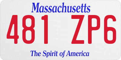 MA license plate 481ZP6