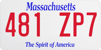 MA license plate 481ZP7