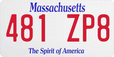 MA license plate 481ZP8