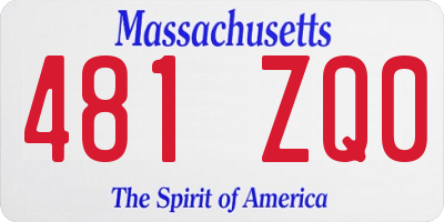 MA license plate 481ZQ0