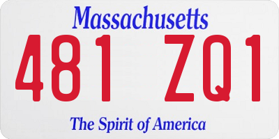 MA license plate 481ZQ1