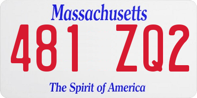 MA license plate 481ZQ2