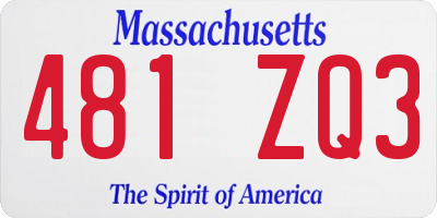 MA license plate 481ZQ3