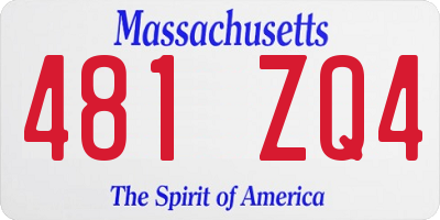 MA license plate 481ZQ4