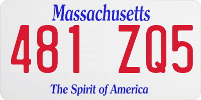 MA license plate 481ZQ5