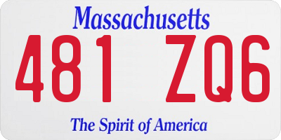 MA license plate 481ZQ6