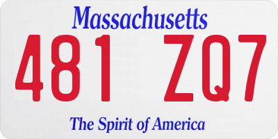 MA license plate 481ZQ7