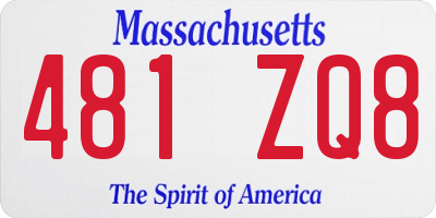 MA license plate 481ZQ8
