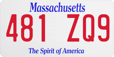 MA license plate 481ZQ9
