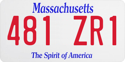 MA license plate 481ZR1
