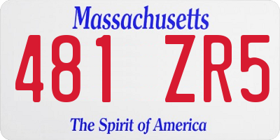 MA license plate 481ZR5