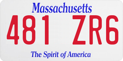 MA license plate 481ZR6