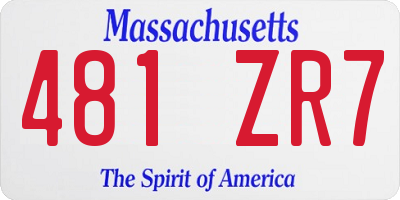 MA license plate 481ZR7