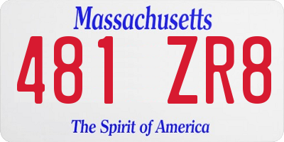 MA license plate 481ZR8