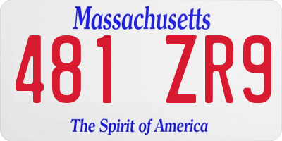 MA license plate 481ZR9