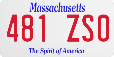 MA license plate 481ZS0