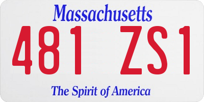 MA license plate 481ZS1
