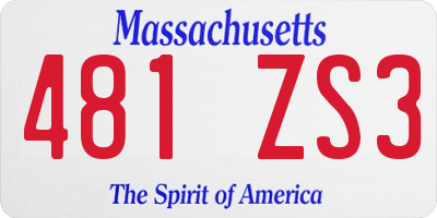 MA license plate 481ZS3