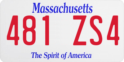 MA license plate 481ZS4