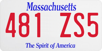 MA license plate 481ZS5