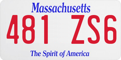 MA license plate 481ZS6