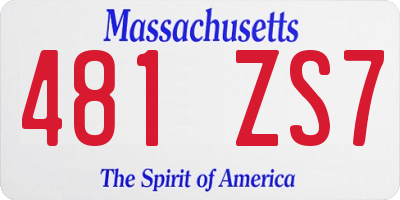 MA license plate 481ZS7