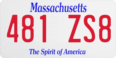 MA license plate 481ZS8