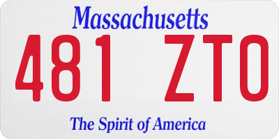 MA license plate 481ZT0