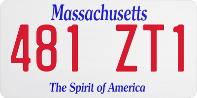 MA license plate 481ZT1