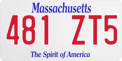 MA license plate 481ZT5