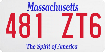MA license plate 481ZT6