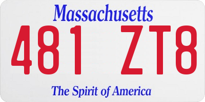 MA license plate 481ZT8
