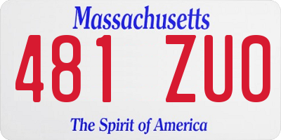 MA license plate 481ZU0