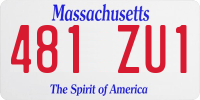 MA license plate 481ZU1