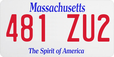 MA license plate 481ZU2