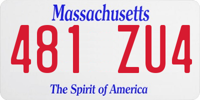 MA license plate 481ZU4
