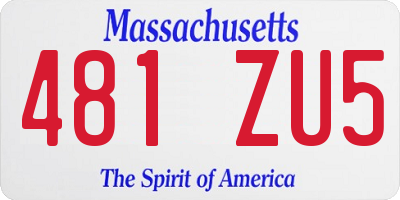 MA license plate 481ZU5