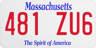 MA license plate 481ZU6