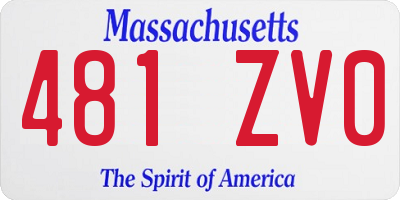 MA license plate 481ZV0