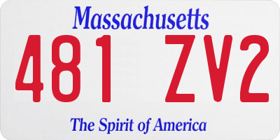 MA license plate 481ZV2