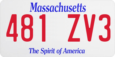 MA license plate 481ZV3