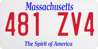MA license plate 481ZV4